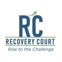 Logo in blue of Recovery Court